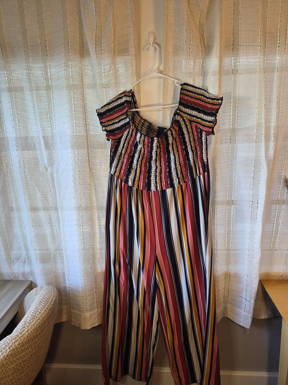 Rue Women's Multicolor Striped Off-Shoulder Jumper Size 2X